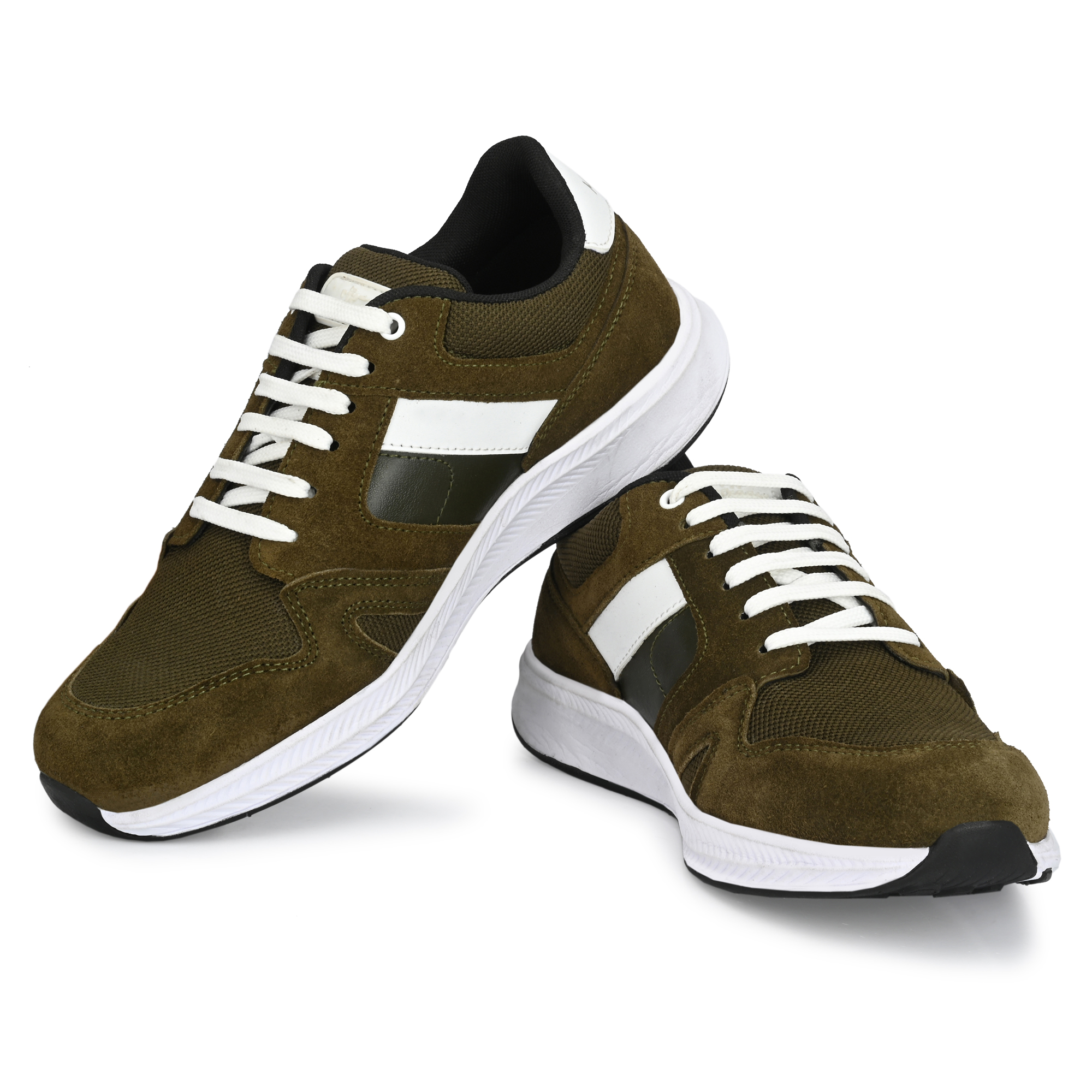Mikaasa Men's Suede Leather Afterburn 4.0 Memory-Foam Lace-up Sneaker Sneakers for Men(HEENA BROWN)