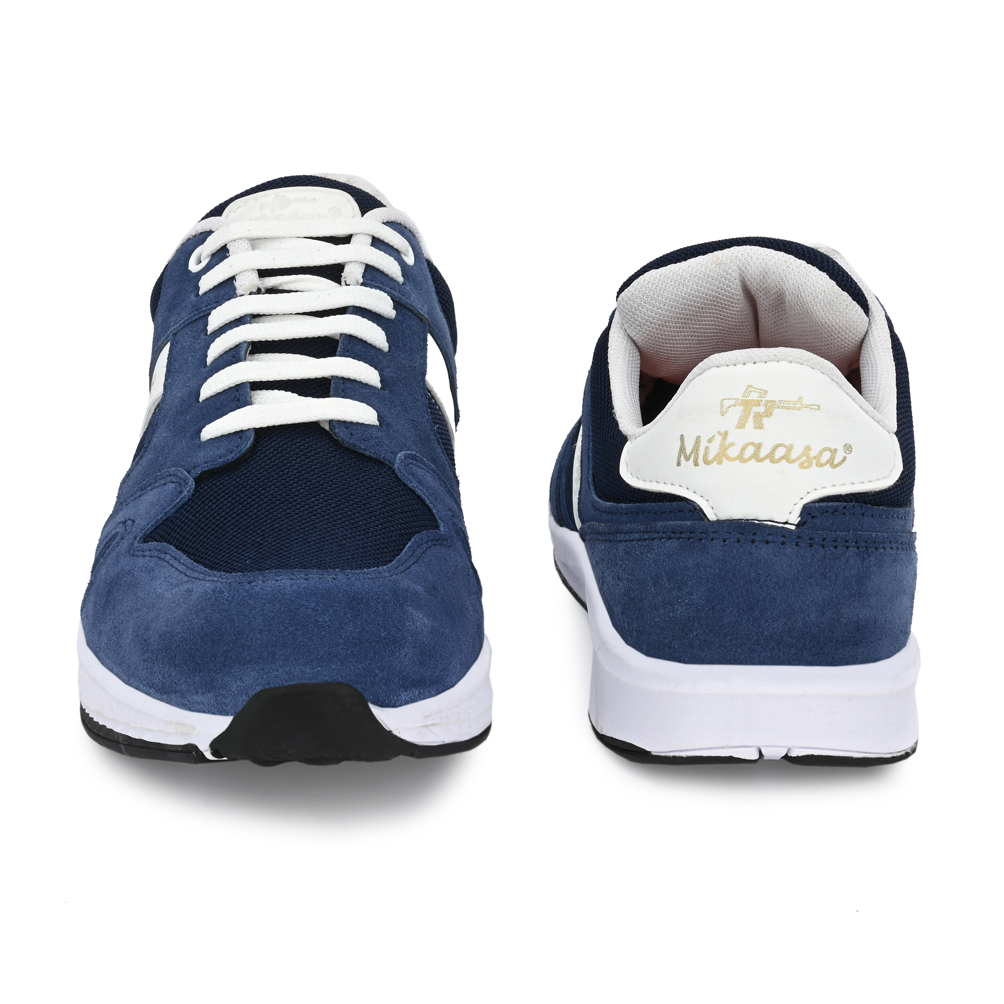 Men's Suede Leather Afterburn 4.0 Memory-Foam Lace-up Sneaker Sneakers For Men  (Navy)