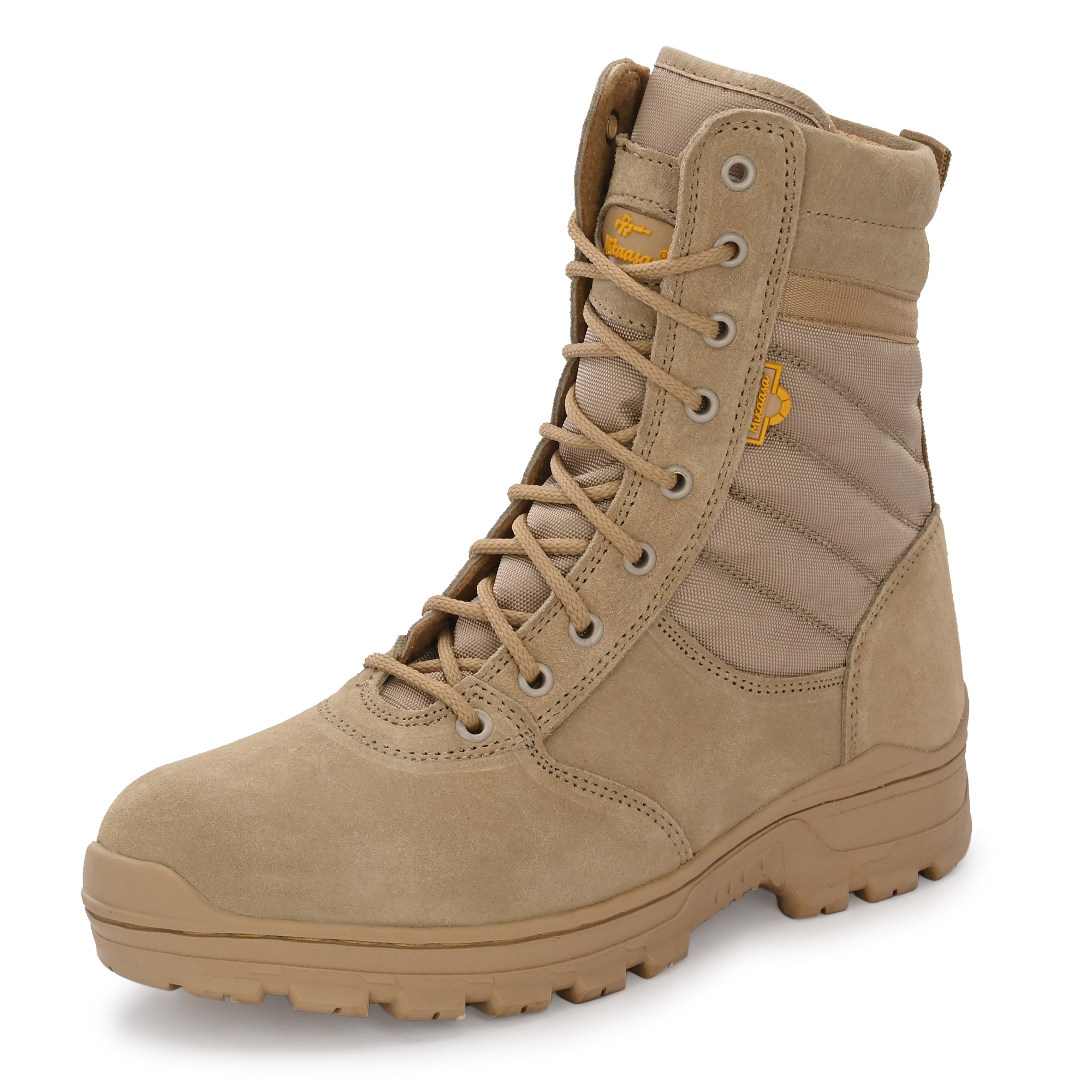 Mikaasa Rafale 8.0 Side Zip Military and Tactical Boots For Men (Beige)