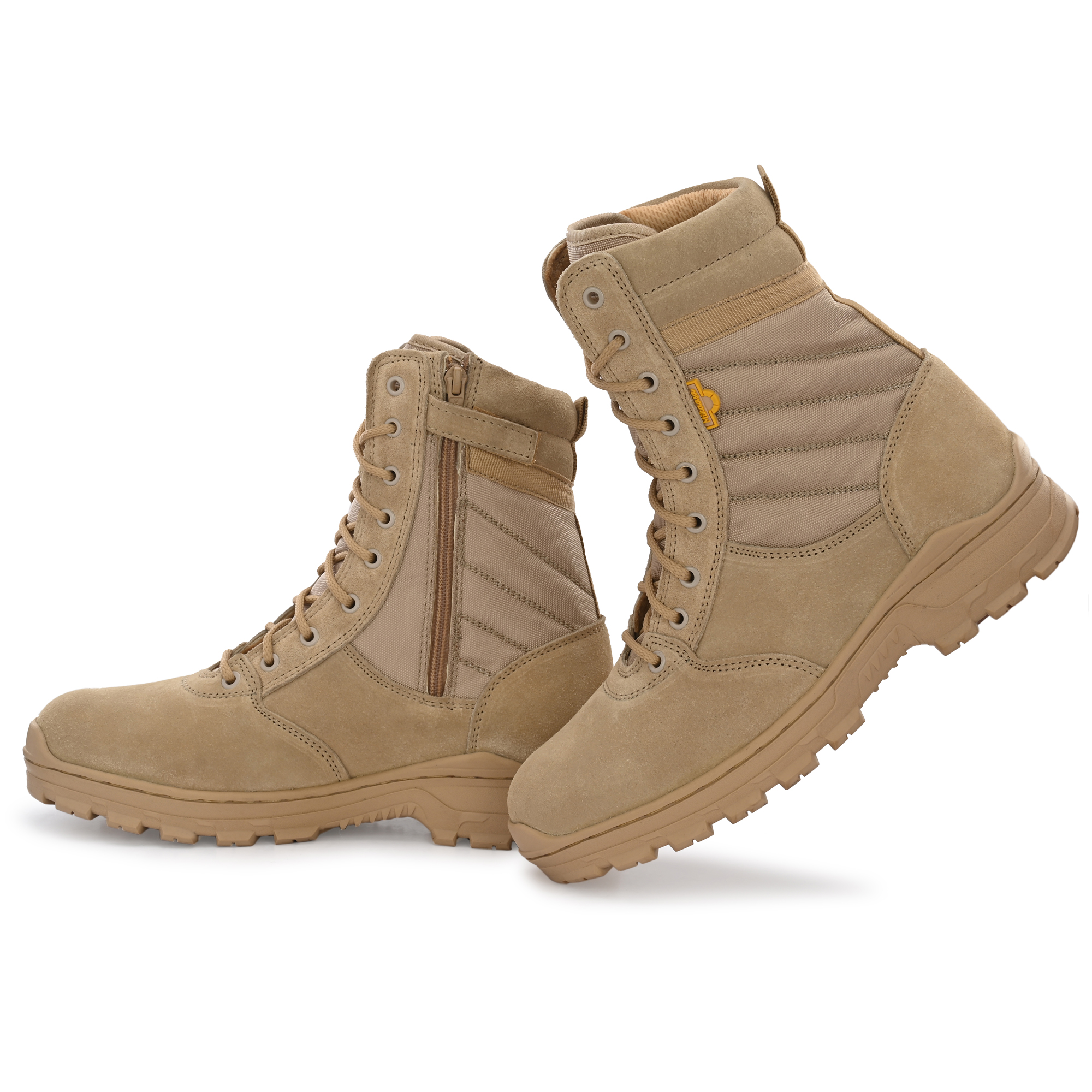 Mikaasa Rafale 8.0 Side Zip Military and Tactical Boots For Men (Beige)