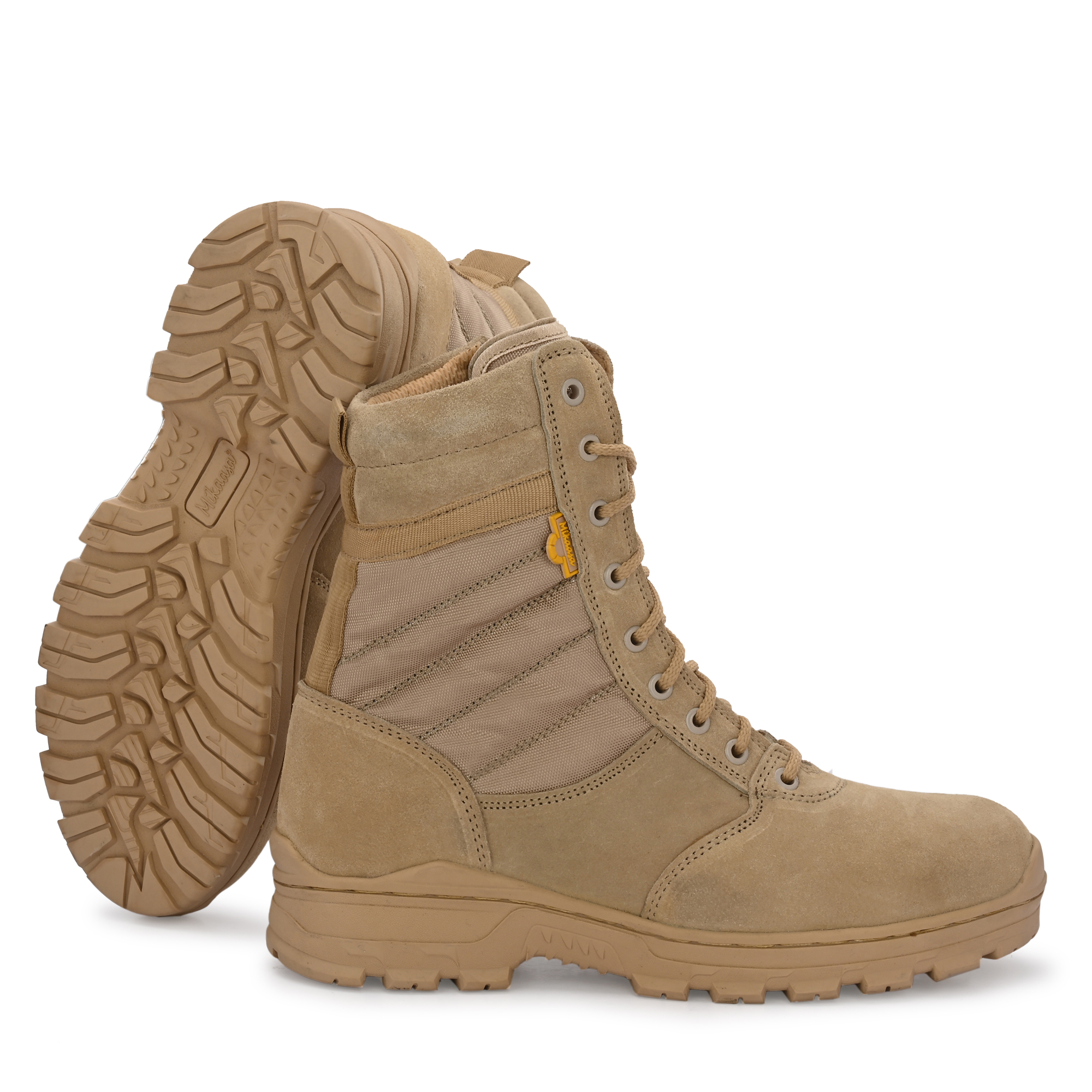 Mikaasa Rafale 8.0 Side Zip Military and Tactical Boots For Men (Beige)