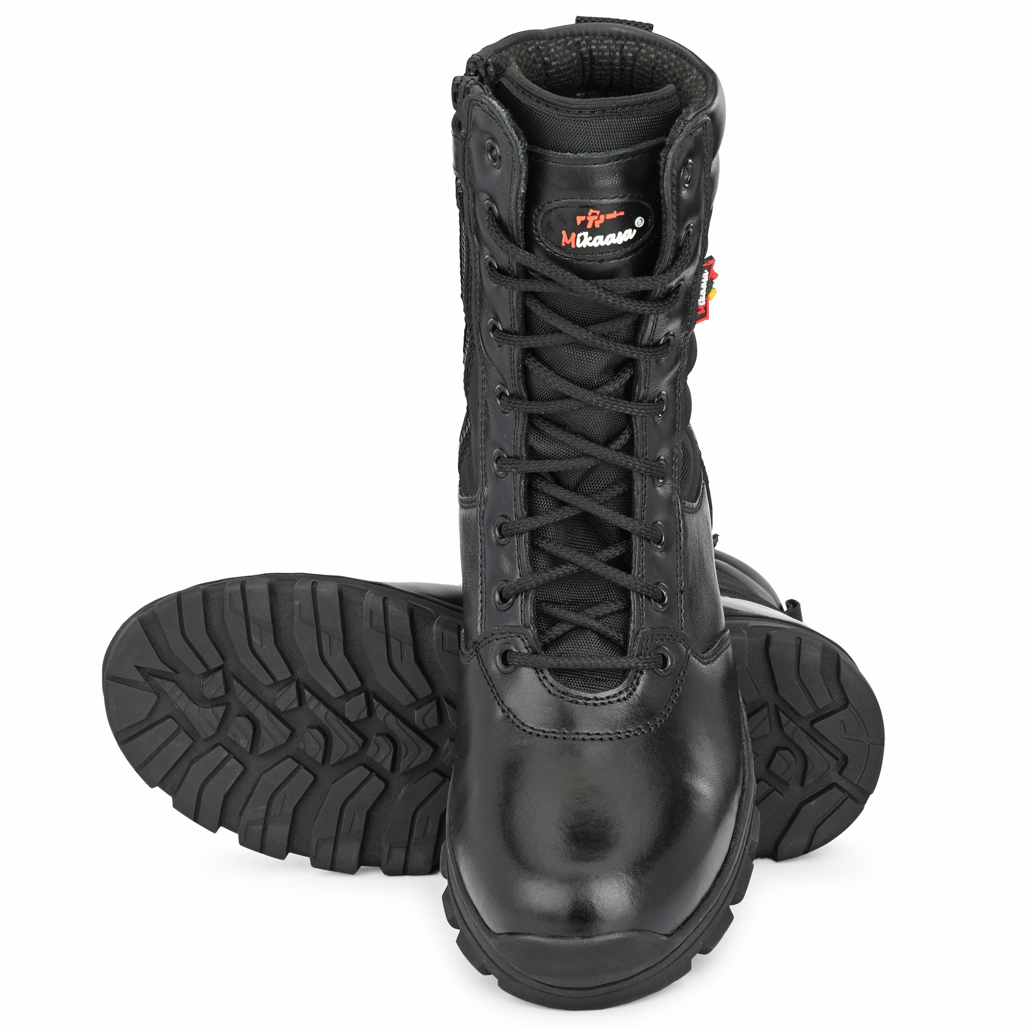 Mikaasa Rafale 8.0 Side Zip Military and Tactical Boots For Men (Black)