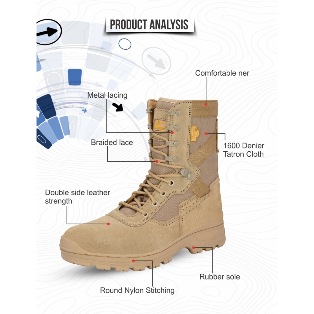 Mikaasa Alpha Aerolite 8.0 Military & Tactical Boot (Beige)